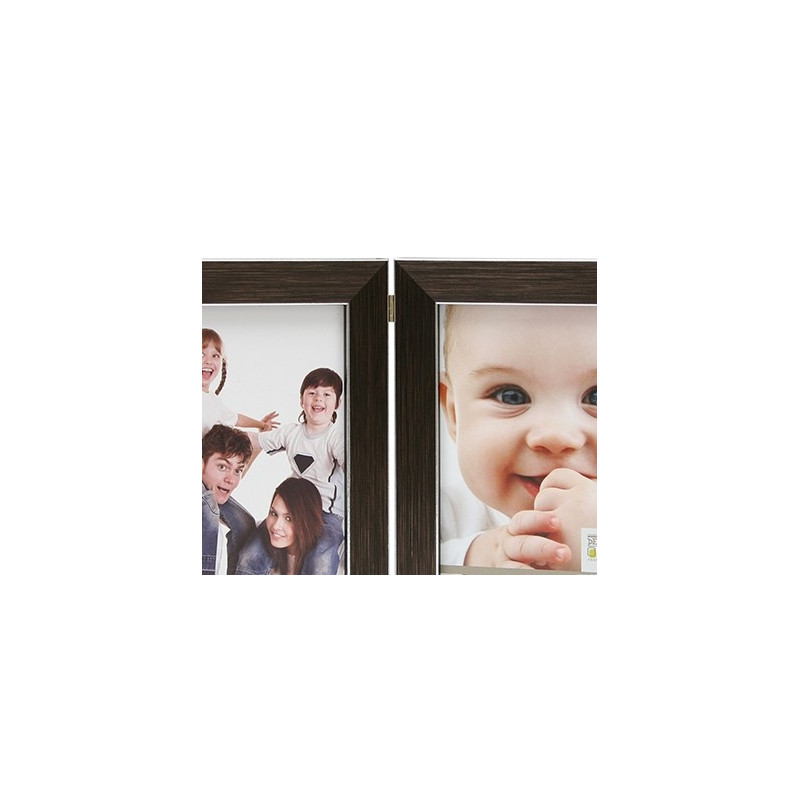 CADRE-PHOTO-DUO-VERTICAL-DEKNUDT-S41VK3 H2V-BRUN-FILET-ARGENT
