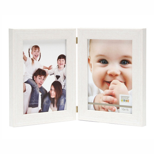 Cadre photo duo Deknudt S41VF1 H2V vertical blanc 15x20