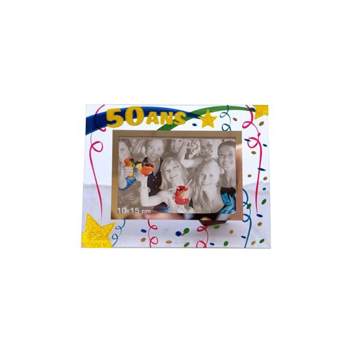 Cadre photo en verre 50 ans 10x15