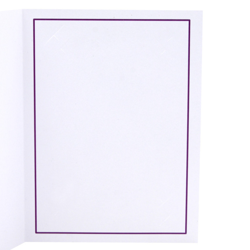 Cartonnage photo blanc - Liseré Violet