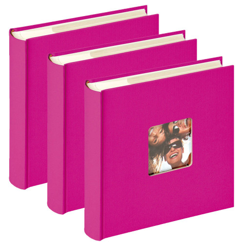 Lot de 3 albums photo Walther Fun Fushia 200 pochettes 10x15