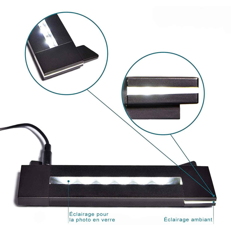 Socle lumineux Tritium 130 pour prisme XL vertical, petit et grand verre plat 2D détail