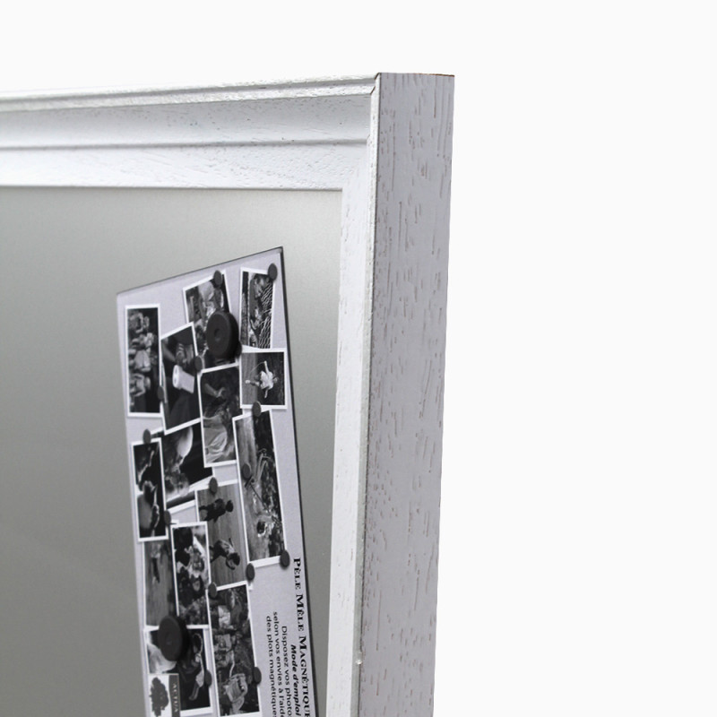 Pêle-mêle magnétique Braque blanc cassé 40X50 filet argent
