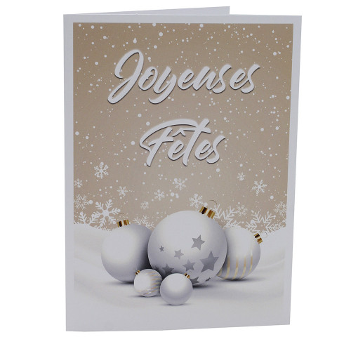Lot cartonnage photo Joyeuses Fêtes- Boules blanches