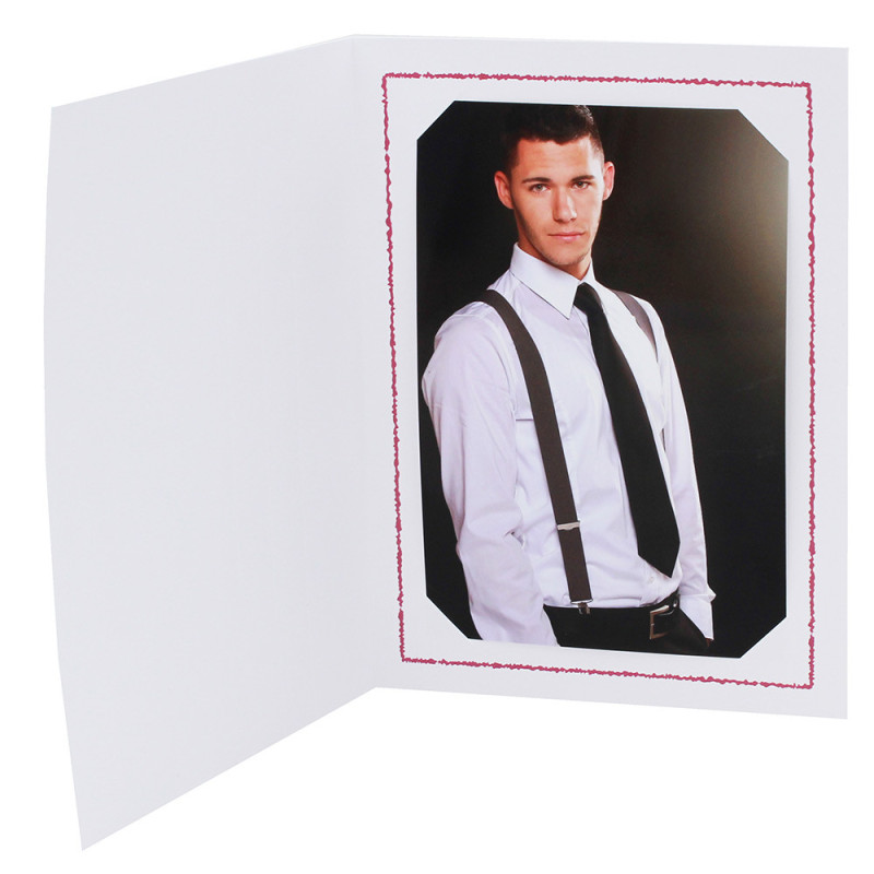 Lot de 88 cartonnages photo blanc 15x20-15x21 - Thionville grenat