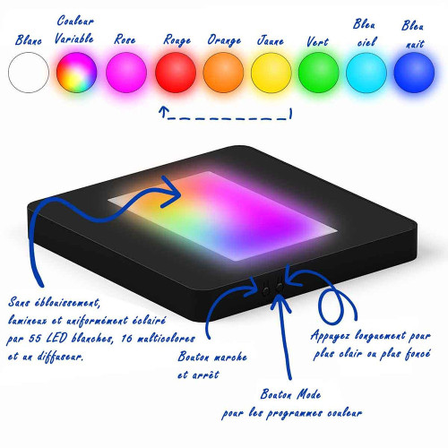 Socle lumineux plat Multi couleurs pour Precious XL