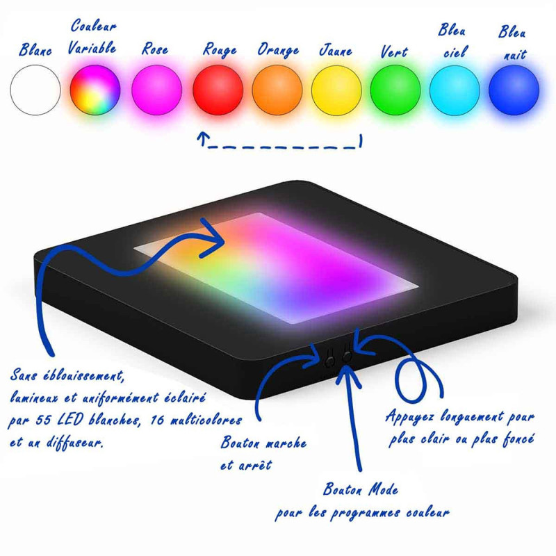Socle lumineux plat Multi couleurs pour Precious XL